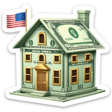 usa flag money house sticker