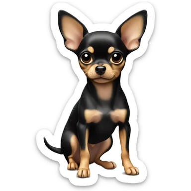 Black and tan Miniature pincher chihuahua  sticker