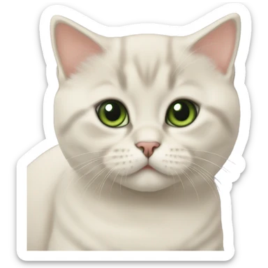 British shorthair kitten cream green eyes sticker