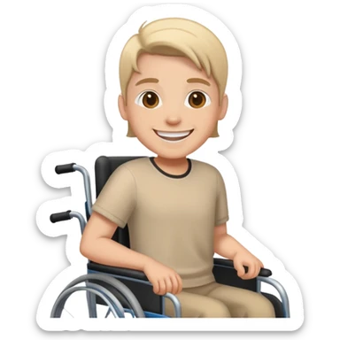 Person in wheelchair smiling sticker