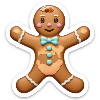 Gingerbread man pastel sticker