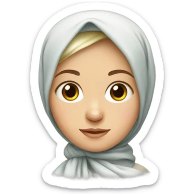 Russian girl in a traditional headscarf sticker