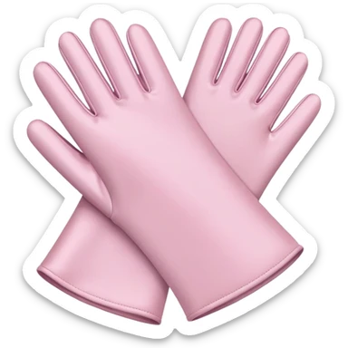 Pair of pale pink opera gloves, soft, cute sticker