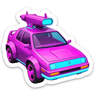 neon CAR  cyber punk sticker