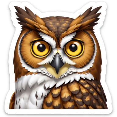 great horned owl sticker