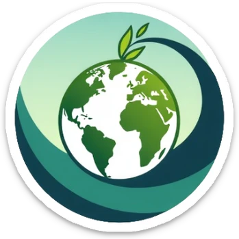 Clean minimalistic logo on 3:2 ratio canvas with circular motif. Inside circle: barcode transitioning into globe. Soft gradients of green and blue suggesting sustainability and trust. Sleek, professional, contemporary style focused on simplicity. sticker
