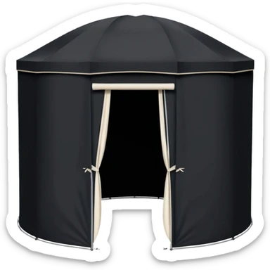 black Tall Oval Narrow Pop up open standing tent  sticker