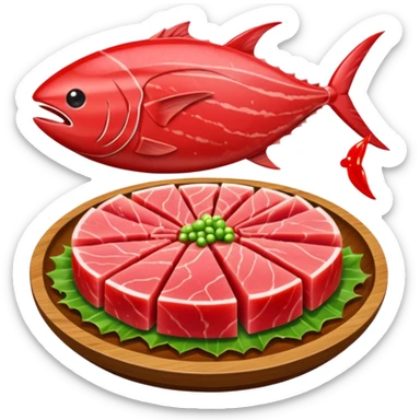 Make tuna sashimi iPhone emoji style sticker