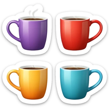 colorful mugs hot drink sticker