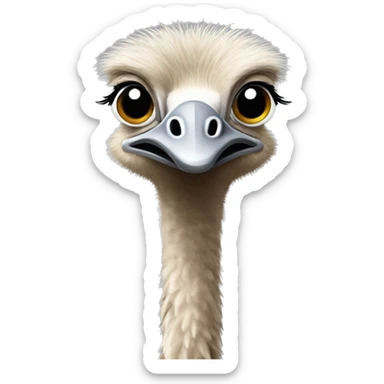 an ostrich with a crop top on  sticker