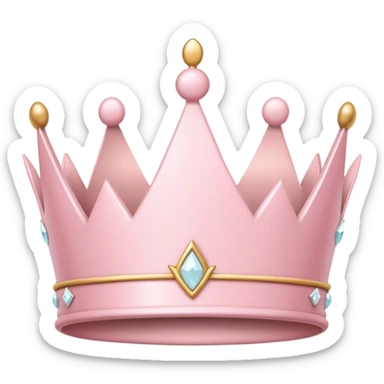 White and pastel pink crown sticker