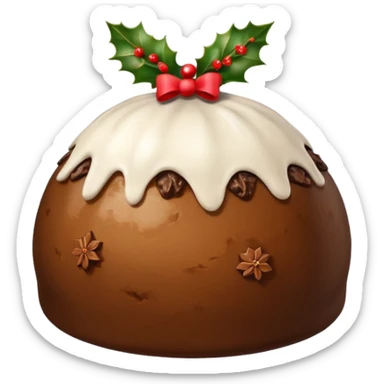 Christmas pudding horse and red bows sticker