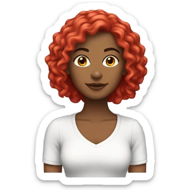 Mulher branca, cabelos vermelhos cacheados  sticker