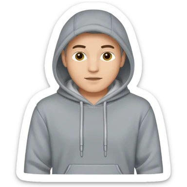 Grey men’s hoodie not on a person sticker