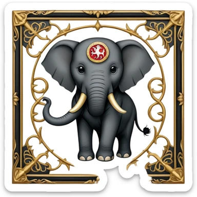Republican Party Elephant but in a Game Of Thrones Intro Sigil Form - in a square picture frame sticker