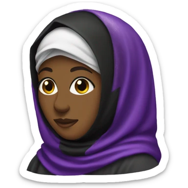 Black Muslim wearing glittery purple niqab sticker
