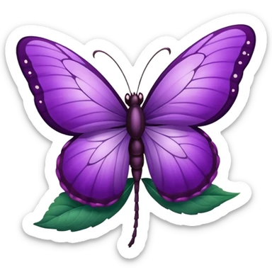Mariposa color morado en una flor sticker