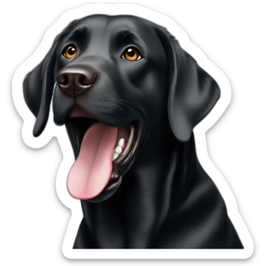 Black Labrador with white neck saying ok sticker