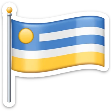 A flag with Blue on top than in the middle White and on the bottom yellow only Like 3 Stripes  sticker