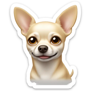cream colored chihuahua with white forehead marking sticker