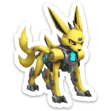 Renamon-Jolteon-Zeraora-medabot-mecha full body sticker