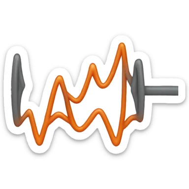 a heartbeat wire in progressive gray to burnt orange color
 sticker
