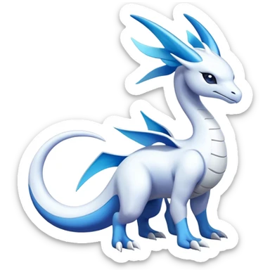 Futuristic-lugia-dragonair-suicune-hybrid, full body sticker