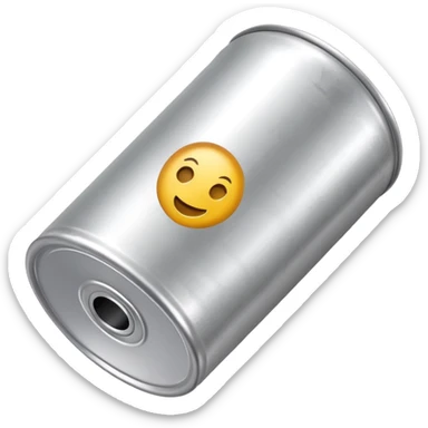 beer can laying on its side with the top facing towards the viewer, emoji style sticker
