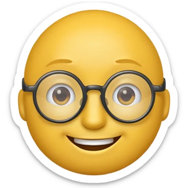 An emoji head with glasses based on the provided photo, variation 1. sticker