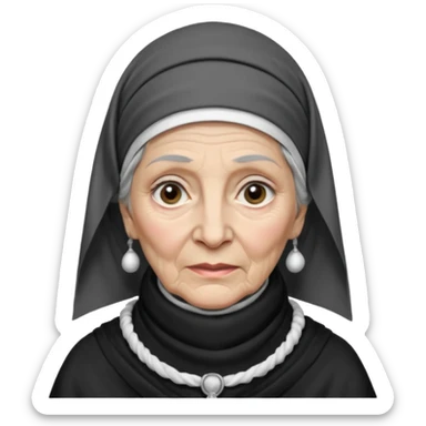 orthodox jewish woman with kerchief tied by neck circa. 1890 make into greyscale elderly sticker