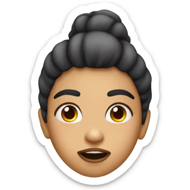 woman sticking tongue out and making crossed eyes looking up sticker