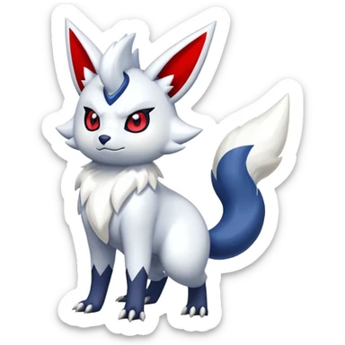 Shiny Zangoose-Absol-Meowstic-Fakémon-hybrid-creature (full body)  sticker