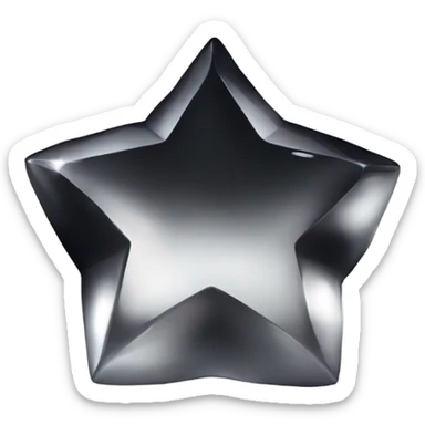 Black shiny jewel star AI in letter sticker