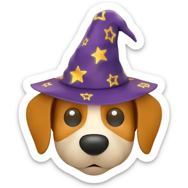 Dog wizard sticker