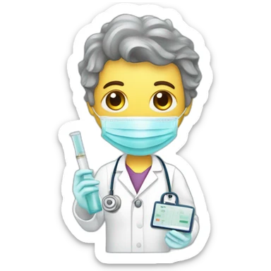 bot in medical pathology lab holding a biopsy sample sticker