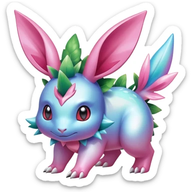 Shiny Exotic Nidorino-Sylveon-Shaymin-Ivysaur-Meganium-Hybrid-Creature sticker