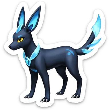 Manectric-Electrike-Lugia-Umbreon-Houndoom-Fakémon-hybrid-creature (full body), 4 legs sticker
