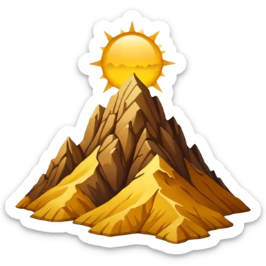 
una mezcla de sol + montaña + caminante estilo petroglifo sticker