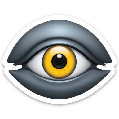 Minimal emoji, gothic futuristic eye, cold grey sclera, pupil replaced by a solid black number 8, occult cyber aesthetic, sharp clean lines, flat emoji design, centered, transparent background sticker