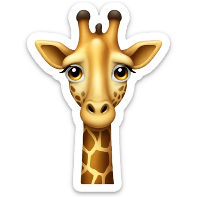 Sad giraffe with a frown and teardrop. sticker