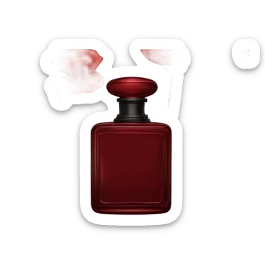 Dark red vintage French style perfume bottle with red poppies
 sticker