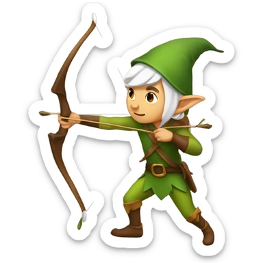 an elf with a longbow sticker