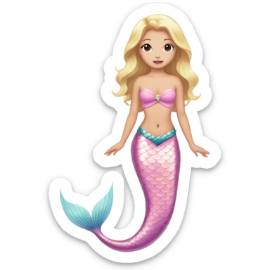 full body blonde light pink mermaid sticker