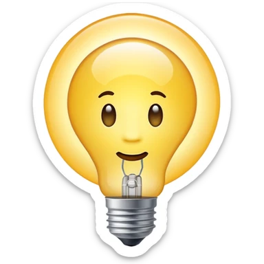 a glowing lightbulb where you can't see the middle of it because it is glowing so bright sticker