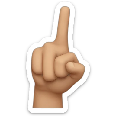 Man pointing his hand towards right side sticker