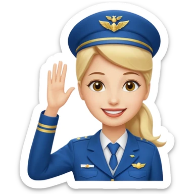 stewardess salute sticker