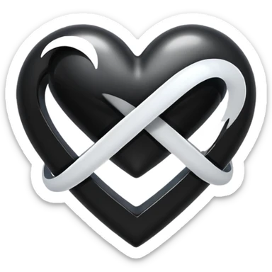 A cute black heart & cute white infinity symbol on top of the right corner  sticker
