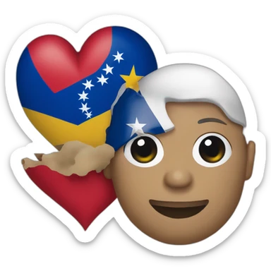 Venezuela and Dominican Republic 2 heart sticker