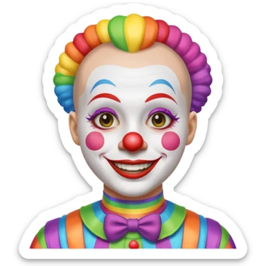 Clown with rainbow buzzcut sticker