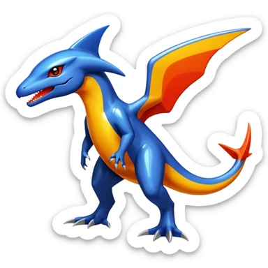 Shiny Glossy Oily Futuristic Latios-Gabite-Salandit-Helioptile-fusion (full body) sticker